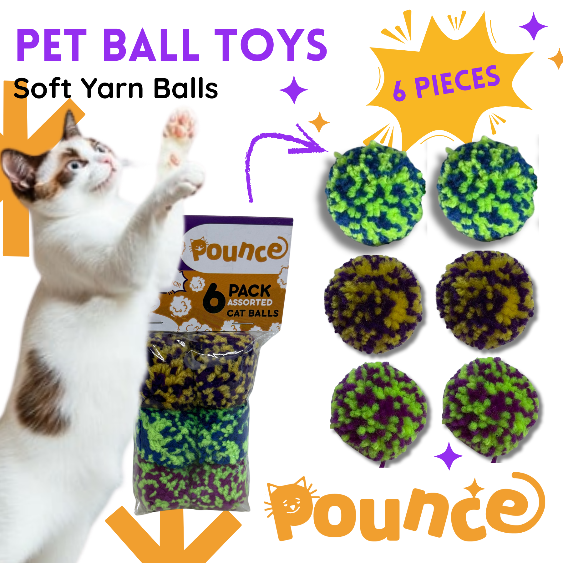 Pet Ball Toys Crinkling Foil Balls for Cats Dogs Kitten Puppy Blue Green Violet Ball Toy