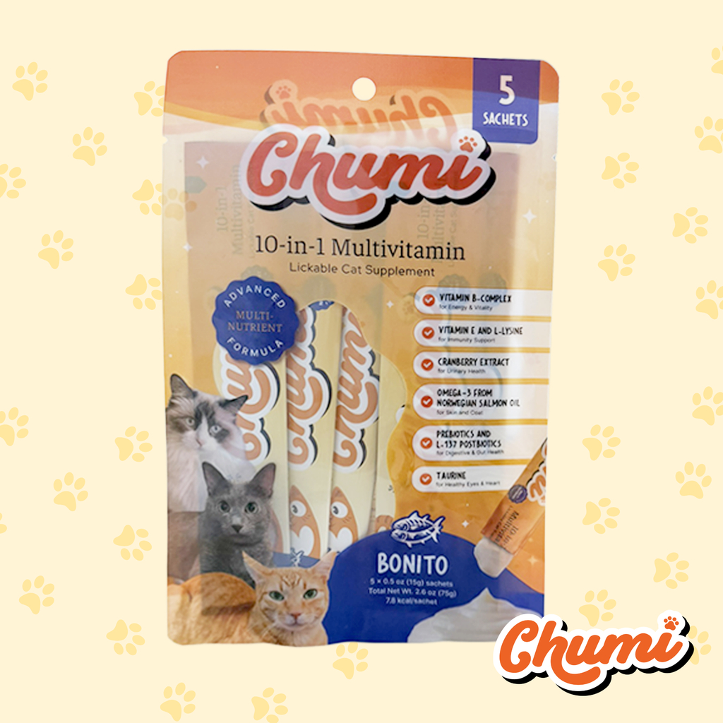 Chumi – 10-in-1 Lickable Cat Multivitamin – Bonito (5-Pack)