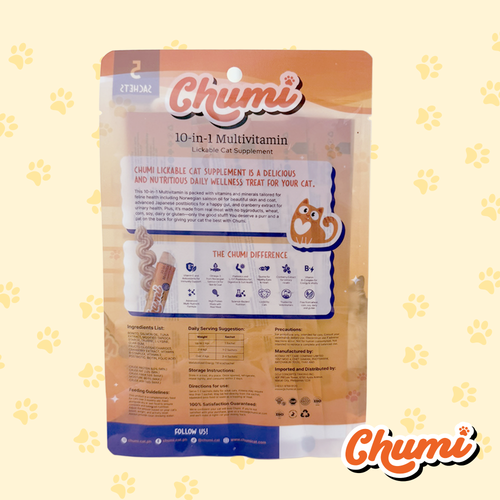 Chumi – 10-in-1 Lickable Cat Multivitamin – Bonito (5-Pack)
