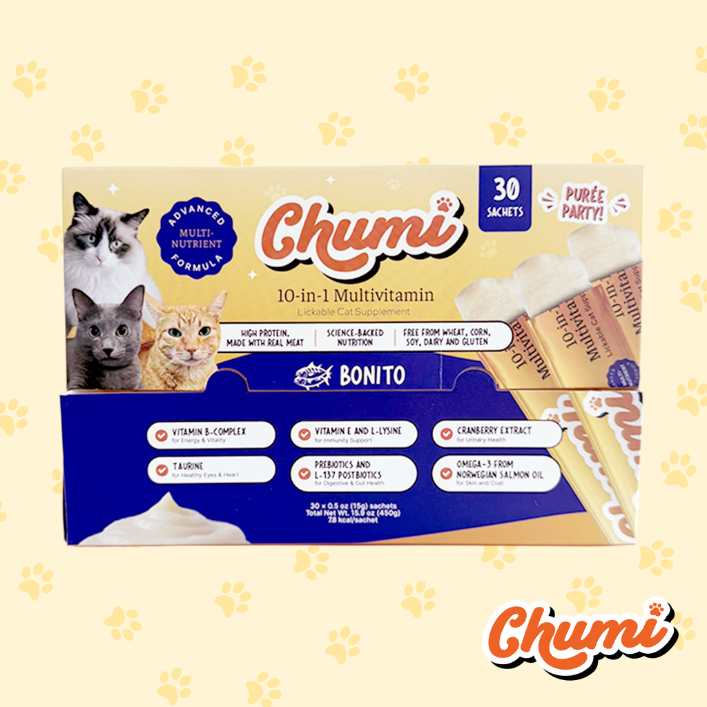 Chumi – 10-in-1 Lickable Cat Multivitamin – Bonito (30-Pack)