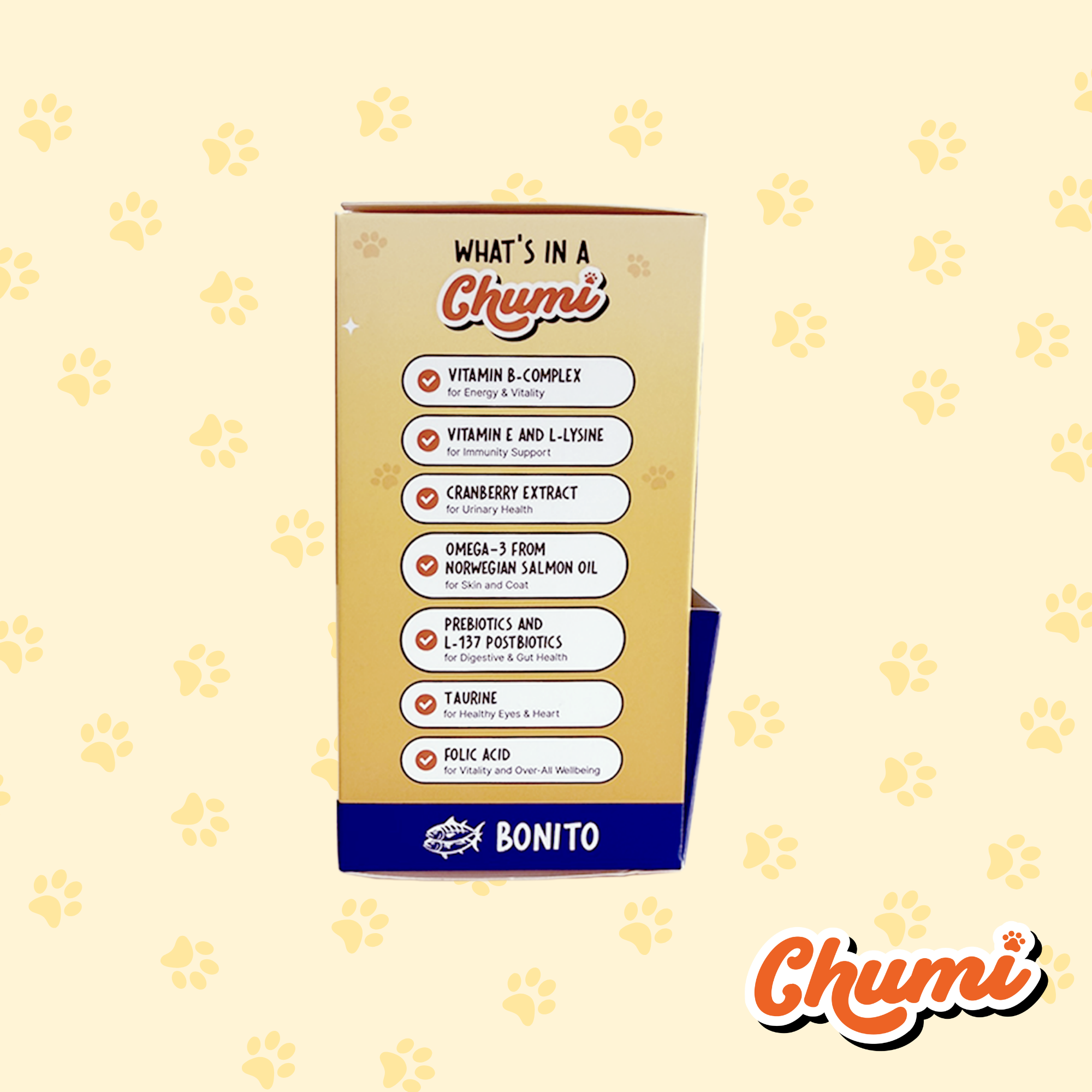 Chumi – 10-in-1 Lickable Cat Multivitamin – Bonito (30-Pack)