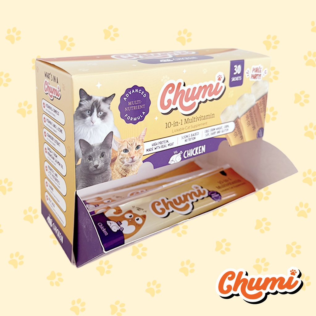 Chumi – 10-in-1 Lickable Cat Multivitamin – Chicken (30-Pack)