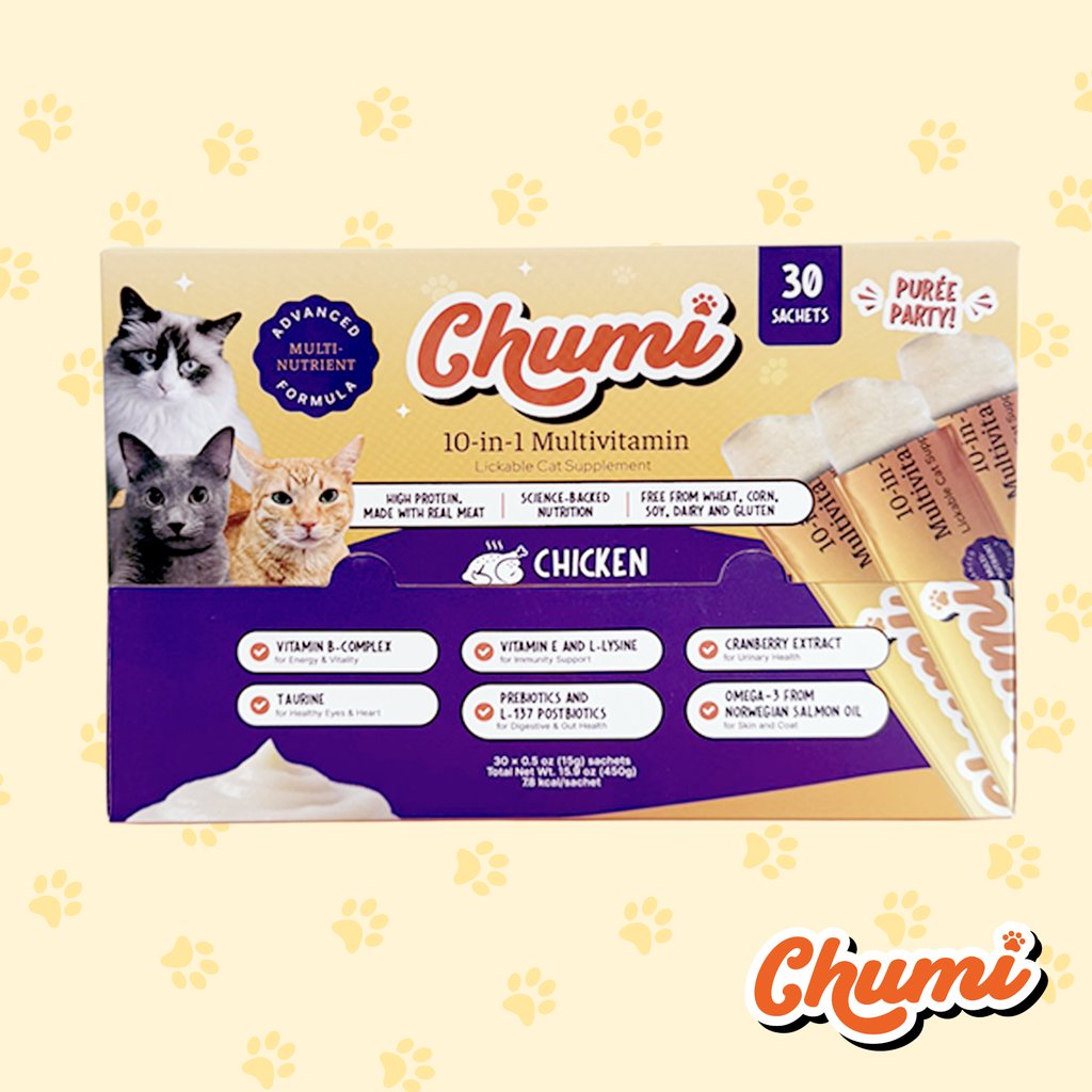 Chumi – 10-in-1 Lickable Cat Multivitamin – Chicken (30-Pack)