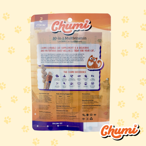 Chumi – 10-in-1 Lickable Cat Multivitamin – Chicken (5-Pack)