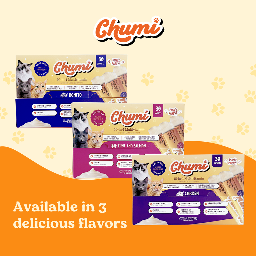 Chumi – 10-in-1 Lickable Cat Multivitamin – Bonito (30-Pack)