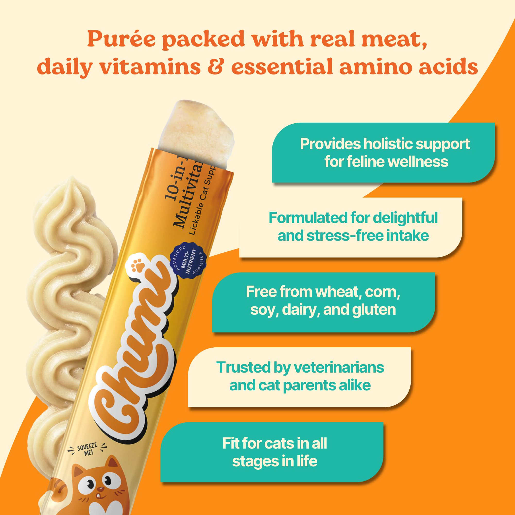 Chumi – 10-in-1 Lickable Cat Multivitamin – Bonito (5-Pack)