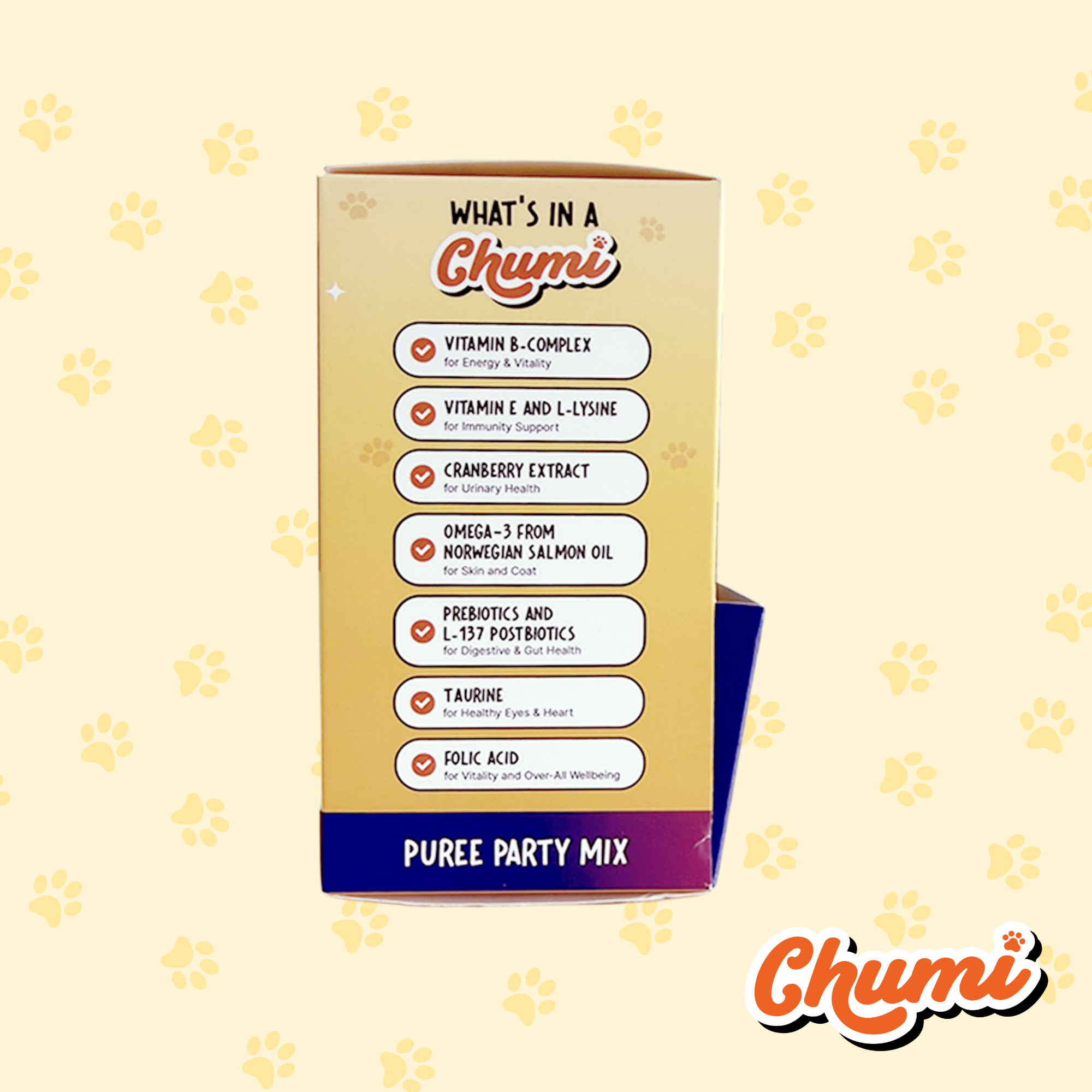 Chumi – 10-in-1 Lickable Cat Multivitamin – Variety Pack 3 Flavors (30-Pack)